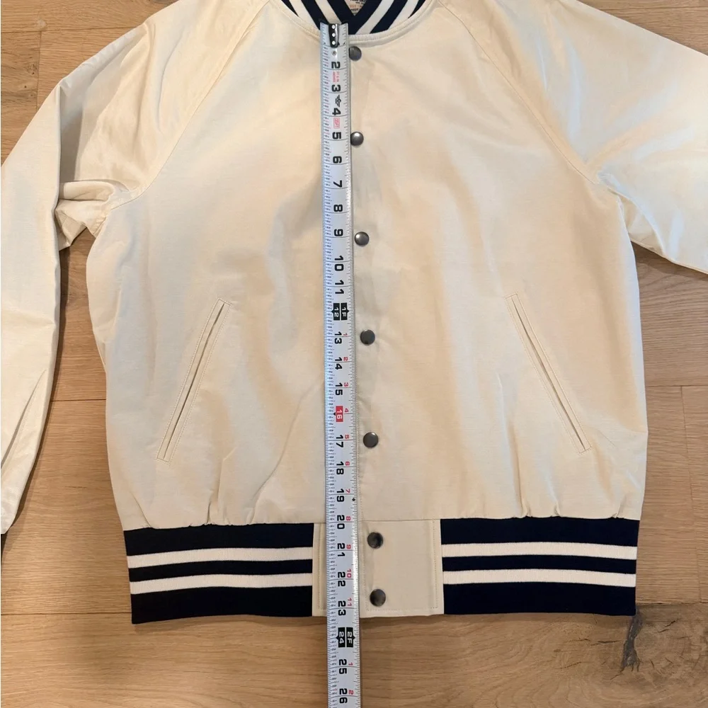 Todd Snyder x Champion Cream Striped Satin Bomber Jacket size Medium NWT - Picture 8 of 10